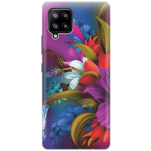 Ультратонкий силиконовый чехол-накладка для Samsung Galaxy A42 с принтом Фантастические цветы ультратонкий силиконовый чехол накладка для samsung galaxy j7 neo с принтом фантастические цветы