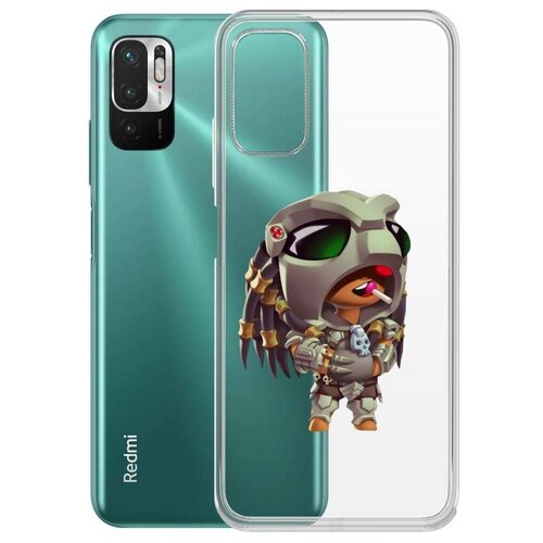 Чехол-накладка Krutoff Clear Case Brawl Stars-Леон Хищник для Xiaomi Redmi Note 10T/ Poco M3 Pro чехол накладка clear case brawl stars ворон для xiaomi redmi note 8t