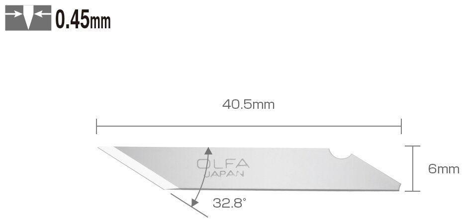 Лезвие OLFA, OL-KB перовое для ножа AK-1, 11x6x0.45мм, 25шт. - фотография № 4