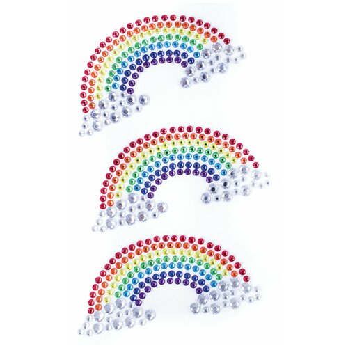 Комплектация 10 шт. Наклейки готовые из страз радуга, 3 декоративных элемента, 9,5×15,5 см, остров сокровищ, 662236