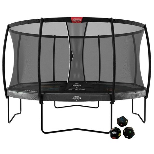 Батут BERG Elite Regular 430 Grey Levels + защитная сетка Safety Net Deluxe