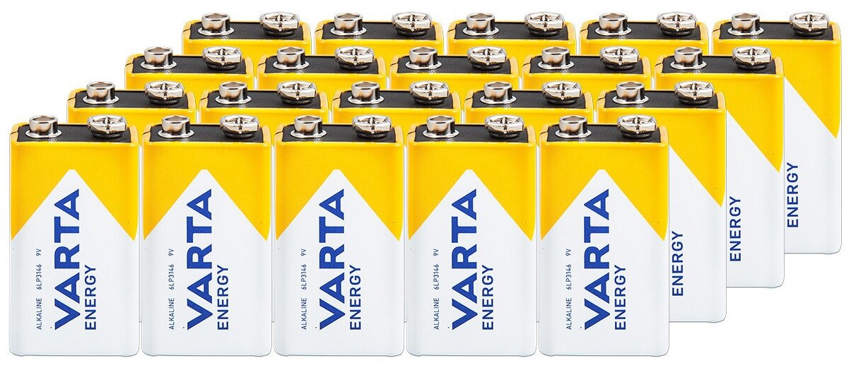 Батарейка алкалиновая VARTA Krona 9V 6LR61, Energy, 20 шт.