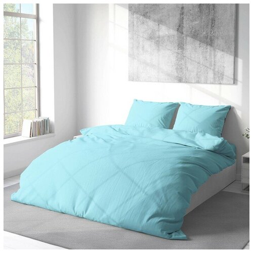 КПБ 1.5сп Русский дом бирюзовый 145х215, 150х215, 70х70см 2 шт, бязь, 120 г/м, хл100%