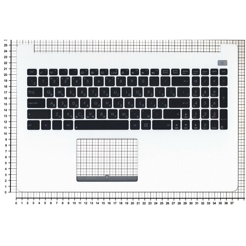 Клавиатура (топ-панель) для ноутбука Asus X502 черная с белым топкейсом клавиатура для ноутбука asus a553 d553 k555 x555 x553 x502 series плоский enter черная без рамки 0knb0 612aru00 9z n9dsu 20r