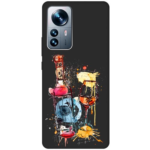 Матовый Soft Touch силиконовый чехол на Xiaomi 12 Pro, Сяоми 12 Про с 3D принтом Aquarelle Wine черный матовый soft touch силиконовый чехол на xiaomi 12 pro сяоми 12 про с 3d принтом patriot черный