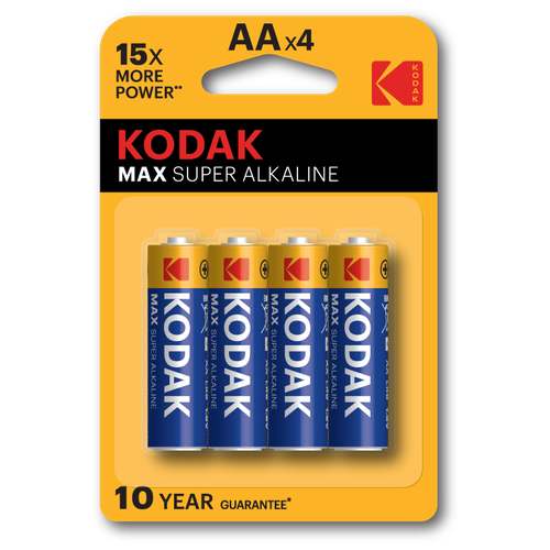Батарейка Kodak Max Super Alkaline AA (LR6), в упаковке: 4 шт.