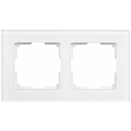 рамка из стекла на 2 поста werkel favorit w0021115 серый WERKEL Рамка для розеток и выключателей Werkel Favorit 2 поста, стекло, цвет белый