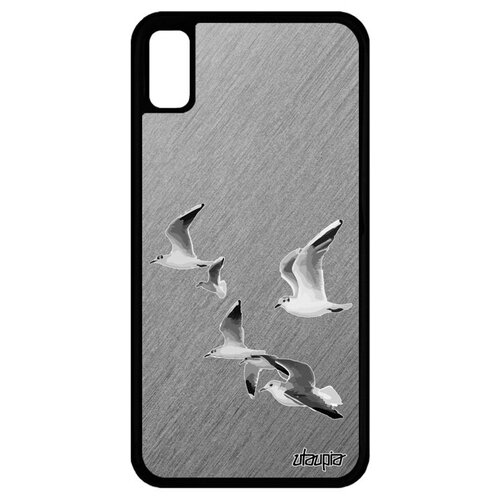 фото Противоударный чехол на телефон // apple iphone xr // "чайки" море альбатрос, utaupia, серый