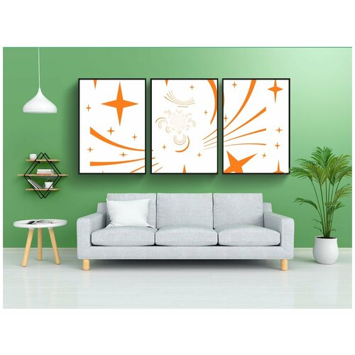 фото Набор модулных постеров для интерьера "звезды, орнамент, задний план" 60x90 см. в тубусе, без рамки lotsprints