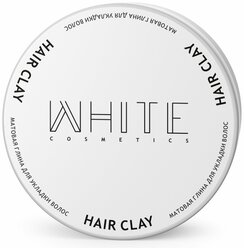 WHITE Глина для укладки волос мужская матовый финиш 60гр
