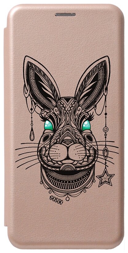 Чехол-книжка Book Art Jack для Samsung Galaxy S21 с принтом "Grand Rabbit" золотой