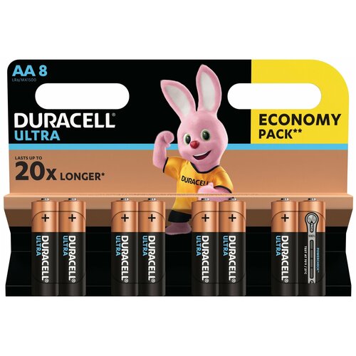 Батарейка Duracell Ultra Power AA/LR6, 8 шт. батарейка ultra power aa lr6 1 5 в пальчиковые 12 шт