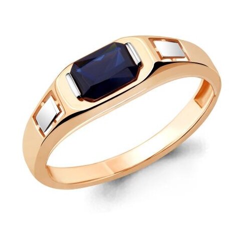 фото Кольцо из золочёного серебра aquamarine а68430н-пк с гидротермальным сапфиром diamant-online