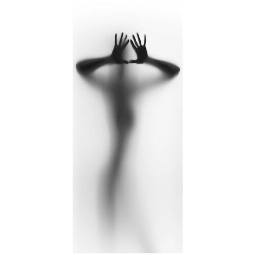 Самоклеящиеся фотообои Девушка за стеклом размер 90x210 см эффект отраженный 1928₽