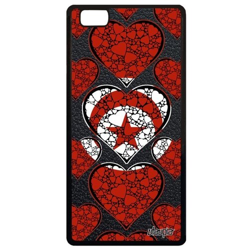 фото Защитный чехол для телефона // huawei p8 lite 2015 // "флаг туниса с сердцем" патриот любовь, utaupia, цветной