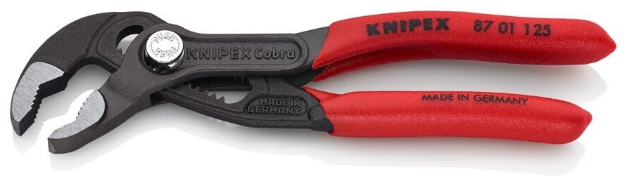 Клещи переставные KNIPEX COBRA® зев 27 мм, длина 125 мм, фосфатированные, обливные ручки, SB - фотография № 2