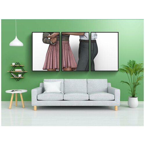 фото Набор модулных постеров для интерьера "ботаник, человек, женщина" 60x90 см. в тубусе, без рамки lotsprints