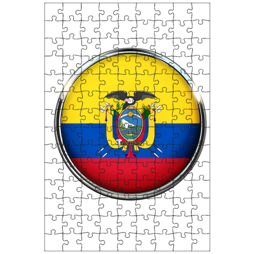 фото Магнитный пазл 27x18см."флаг, эквадор, родина" на холодильник lotsprints