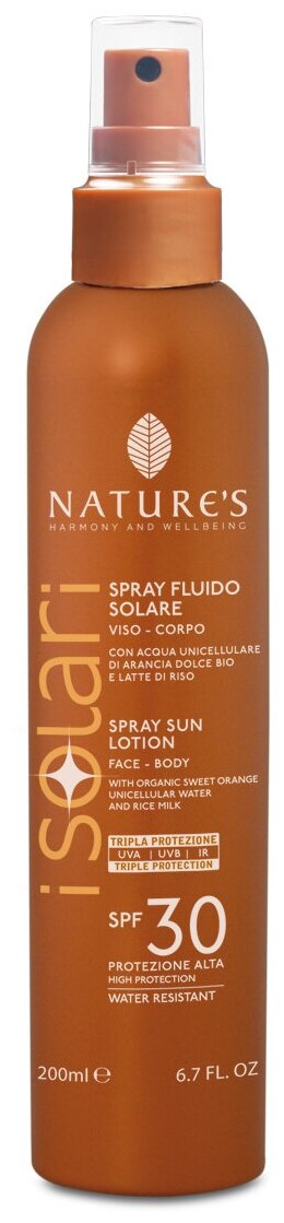 Солнцезащитный спрей iSolari Nature's SPF 30, 200мл