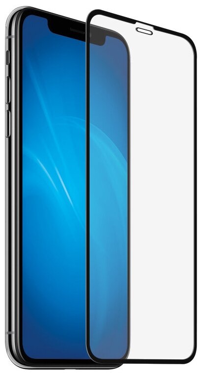 Защитное стекло для экрана DF для Apple iPhone XR/11 1 шт, с аппликатором для разглаживания, черный [df (black)] - фото №1