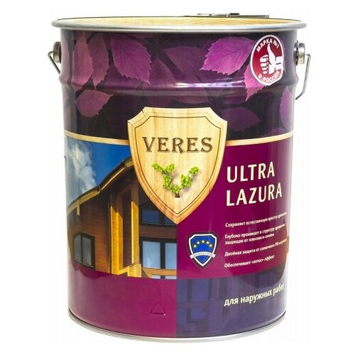 Пропитка Veres Ultra Lazura №1 бесцветный 9 л грунтовка бесцветная для дерева верес база veres basa 9 л