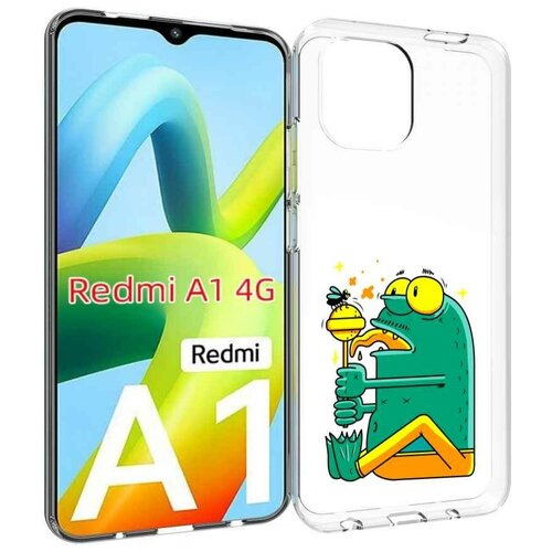 Чехол MyPads Зеленая лягушка с чупа чупсом для Xiaomi Redmi A1 задняя-панель-накладка-бампер чехол mypads зеленая лягушка с чупа чупсом для xiaomi redmi k60 задняя панель накладка бампер