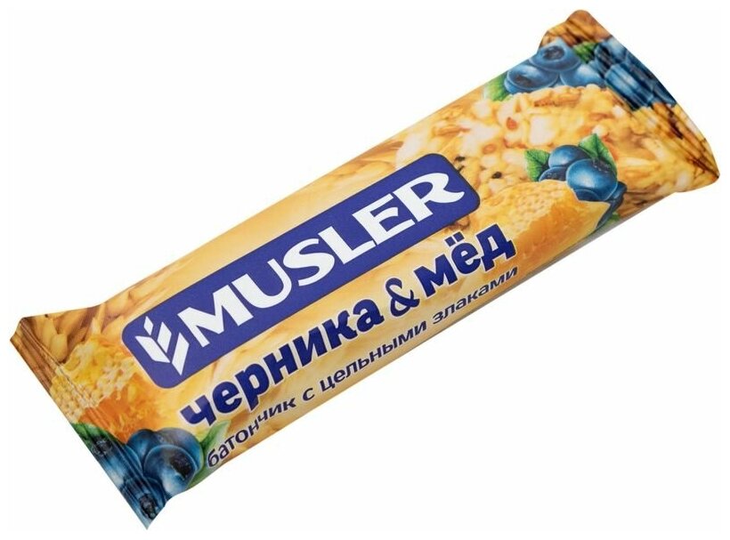 Батончик мюсли Musler Черника и Мед 30г Собинский Хлебокомбинат - фото №2