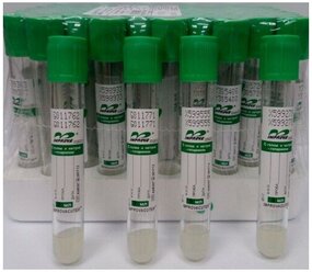 Вакуумные пробирки с гепарином натрия и гелем для плазмотерапии, 9 мл - 1 шт