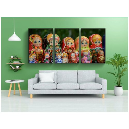 фото Набор модулных постеров для интерьера "матрешки, русские традиции, русская культура" 60x90 см. в тубусе, без рамки lotsprints