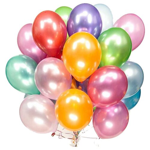 фото Набор воздушных шаров металлик, 20 шт., разноцветные, воздушные шарики металлик дон баллон