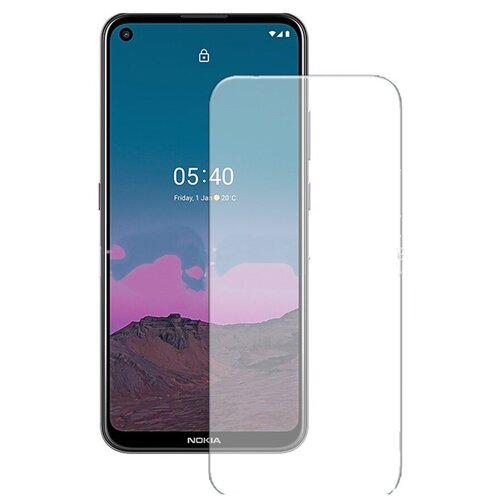 Защитное противоударное стекло MyPads на Nokia 5.4 с олеофобным покрытием (только на плоскую поверхность экрана, не закрывает края экрана на 2-3мм)