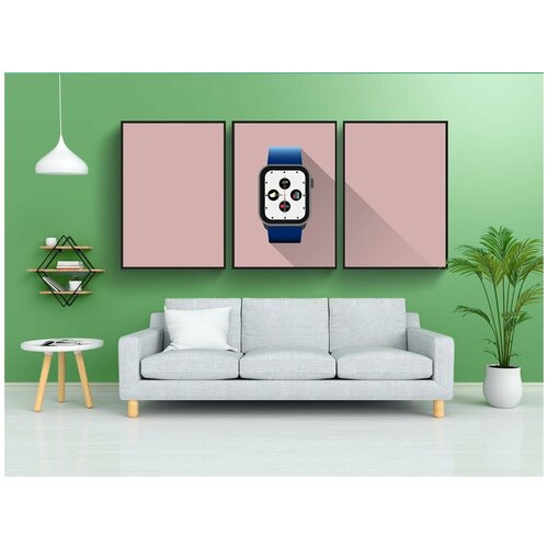 фото Набор модулных постеров для интерьера "apple, смотреть, iphone" 60x90 см. в тубусе, без рамки lotsprints