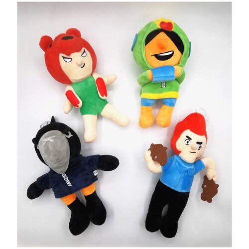 Мягкие игрушки Бравл Старс (Brawl Stars) 4в1, размер 25 см