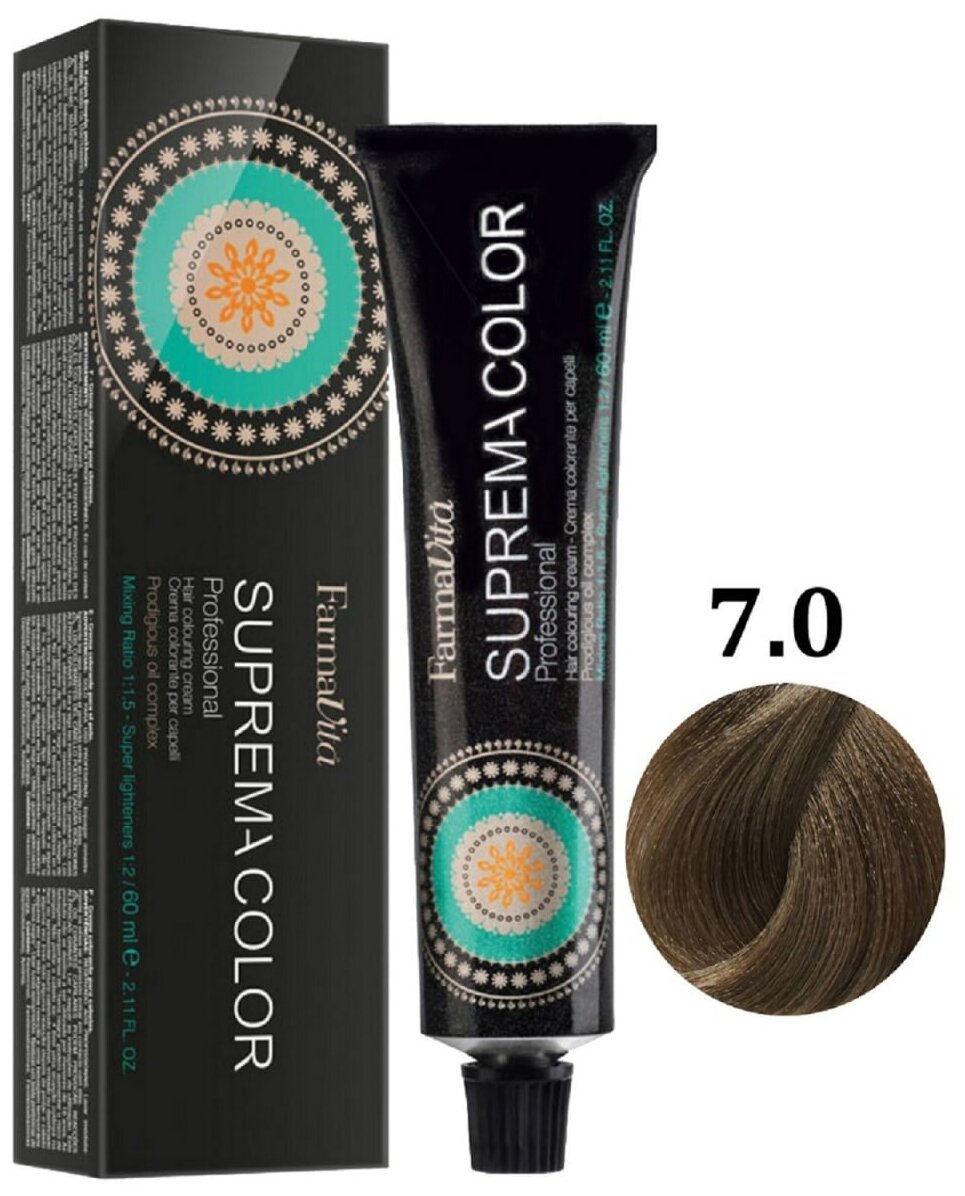 FARMAVITA / Крем-краска для окрашивания волос 7.0 блондин SUPREMA COLOR 60 мл, идентичен Life Color Plus