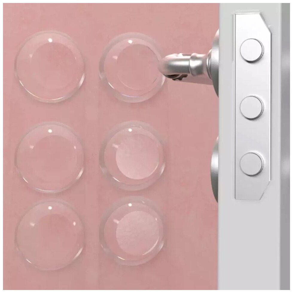 Антиударные ограничители стопперы для дверей / дверные стопперы / стоппер для двери силиконовый / защитные демпферы 6 шт в наборе