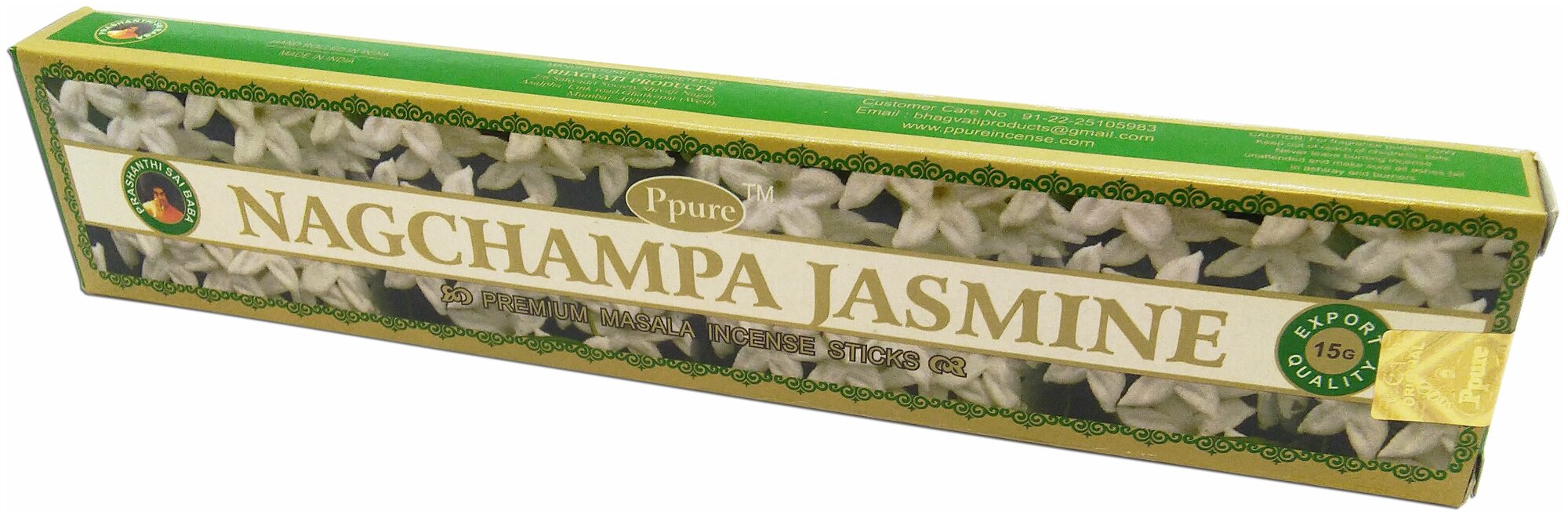 Благовоние Ppure NagChampa Jasmine (Жасмин) 15г 12 палочек