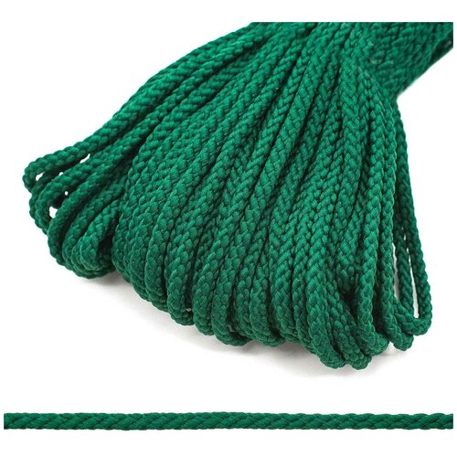 С831 Шнур отделочный плетеный, 4 мм*30 м (т.зеленый)