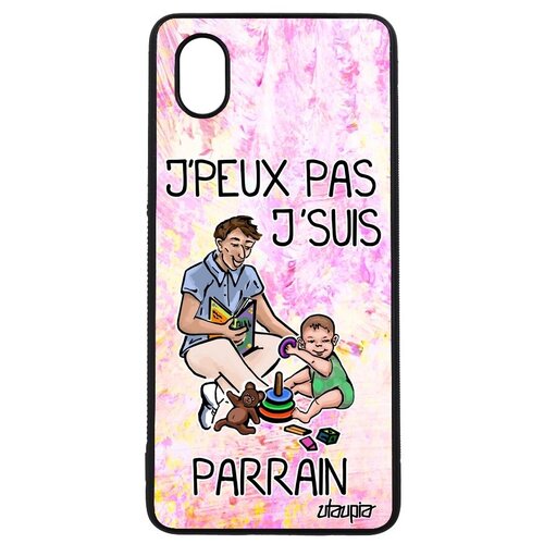 фото Защитный чехол на мобильный // galaxy a01 // "не могу - стал крестным!" прикольный карикатура, utaupia, светло-розовый