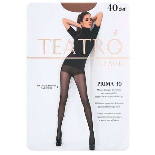 Колготки  TEATRO Prima, 40 den, с ластовицей, с шортиками, размер 5, бежевый