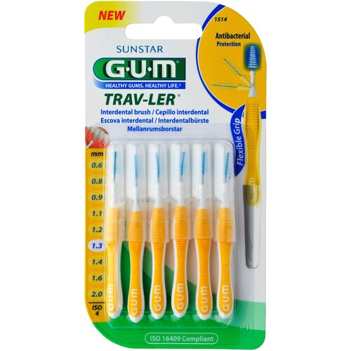 Межзубный ершик GUM Trav-Ler 1.3 mm желтый