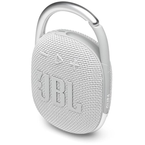 Колонка порт. JBL Clip 4 белый 5W 1.0 BT 15м 500mAh (JBLCLIP4WHT)