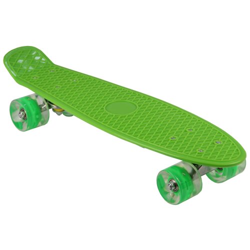 Скейт борд для детей и подростков 55*15 см светящиеся колеса / пенни борд для детей / лонгборд / skateboard / круизер зеленый