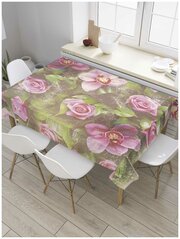 Скатерть прямоугольная JoyArty на кухонный стол "Цветочная скатерть" из оксфорда, 120x145 см