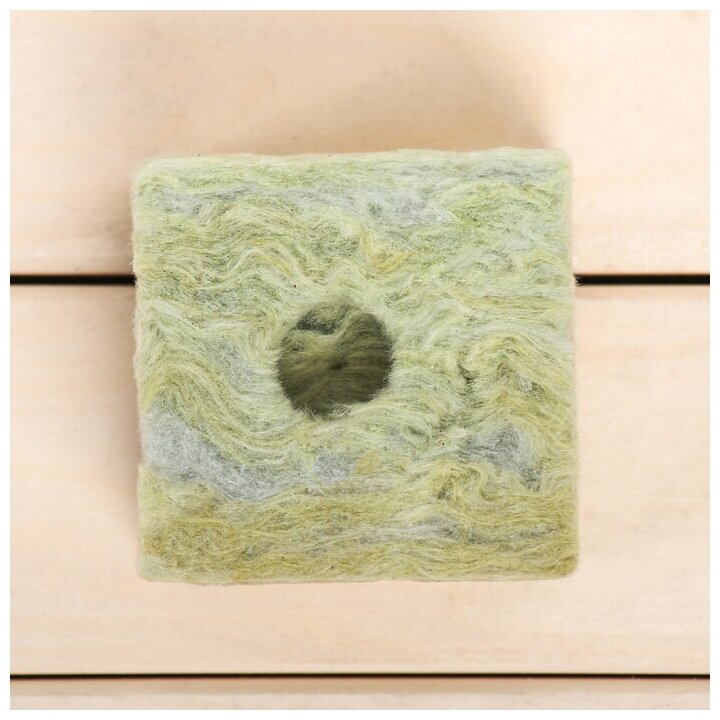 Субстрат минераловатный в кубике, 7.5 × 7.5 × 6.5 см, отверстие 15 × 15 мм, «Эковер» - фотография № 7