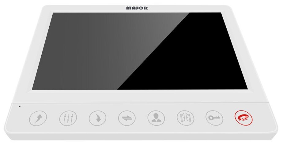 Видеодомофон для дачи, дома ALFA экран 7" с записью на SD-карту, цвет белый, сенсорные кнопки, кнопка открывания ворот