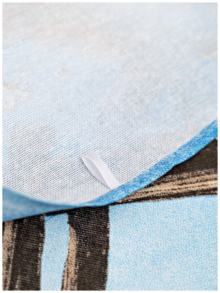 Набор кухонных полотенец рогожка Синие коты, Набор из 3-х штук, размер 50х60 - фотография № 3