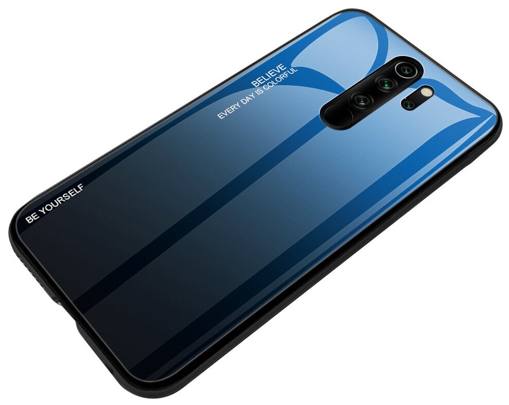 Чехол-бампер MyPads для Samsung Galaxy A6+ Plus (2018) SM-A605F стеклянный из закаленного стекла с эффектом градиент зеркальный блестящий перелив.