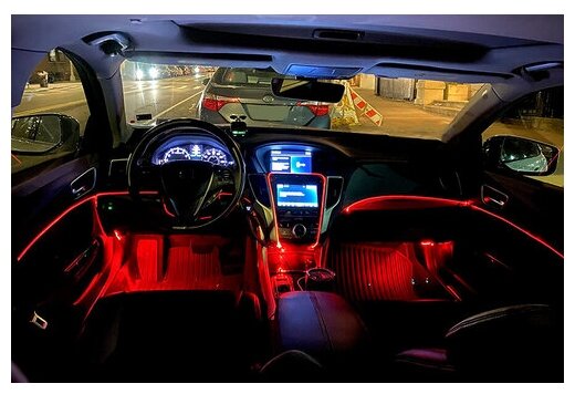 Контурная подсветка салона авто LED RGB BT управление телефоном 6 модулей — фото 8