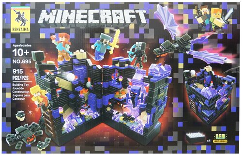 Конструктор Майнкрафт Черная крепость со светящимися блоками (915 деталей) / Конструктор Minecraft Нападение на черную крепость RENZAIMA 695