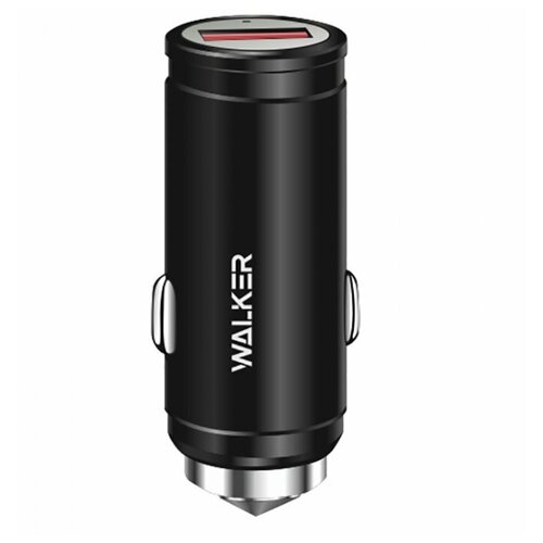 Зарядное устройство 1 USB разьема АЗУ адаптер WALKER WCR-23 2.4A быстрый заряд QC3.0 черный